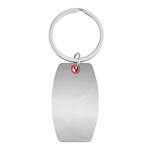 Ocelová klíčenka, červená