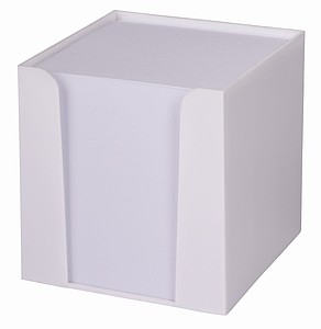 OMITARA Plastová krabička s lístky na poznámky, bílá - reklamní bloky