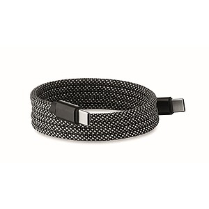 Opletený magnetický kabel, bilá/černá