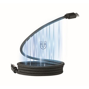 Opletený magnetický kabel, černá - reklamní předměty