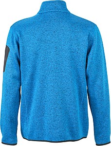 Pánská fleecová bunda James Nicholson knit fleece jacket men, královská modrá/červená, vel. XL