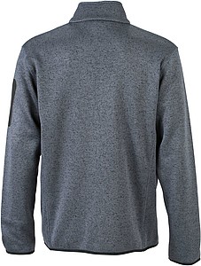 Pánská fleecová bunda James Nicholson knit fleece jacket men, stříbrná/tmavě šedá, vel. XL