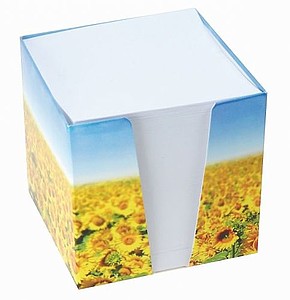 Papírová kostka s plnobarevným potiskem krabičky - reklamní bloky