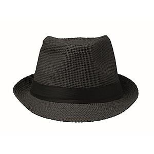 Papírový slaměný klobouk, černá