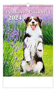 Pejskové 2024, nástěnný kalendář, prodloužená záda