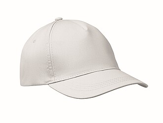Pětipanelová baseballová kšiltovka, bílá - reklamní kšiltovky