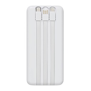 Plastová powerbanka 10 000 mAh, bílá