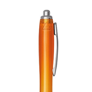 Plastová propiska s gumovým úchopem, oranžová