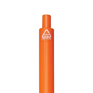Plastová propiska s žebrovaným úchopem, oranžová