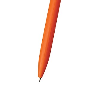 Plastová propiska s žebrovaným úchopem, oranžová