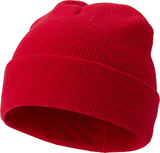 Pletená čepice, červená - zimní čepice s vlastním potiskem