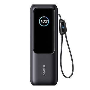 Powerbanka 25 000 mA 165 W s vysouvacím kabelem, šedá