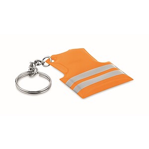 Přívěšek na klíče ve tvaru reflexní vesty, fluo oranžová