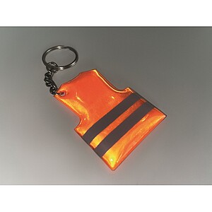 Přívěšek na klíče ve tvaru reflexní vesty, fluo oranžová
