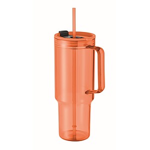 Průhledný hrnek 1200 ml, oranžová