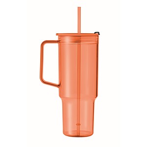Průhledný hrnek 1200 ml, oranžová