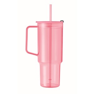 Průhledný hrnek 1200 ml, růžová