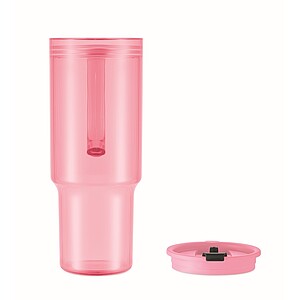 Průhledný hrnek 1200 ml, růžová