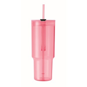 Průhledný hrnek 1200 ml, růžová