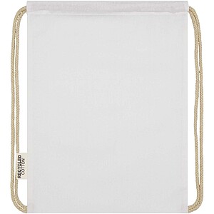 RecyklovanÝ bavlněný stahovací batoh 140g/m2, bílá