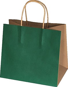 Recyklovaný papírový sáček malý,zelená papírová taška s potiskem