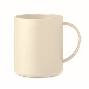 Rovný plastový hrnek, objem 300ml, béžová
