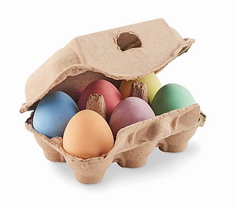Sada 6 ks křídových vajec v kartonové krabičce ekologické předměty