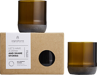 Sada dvou pivních sklenic, 160 ml, hnědá - sklenice s vlastním potiskem