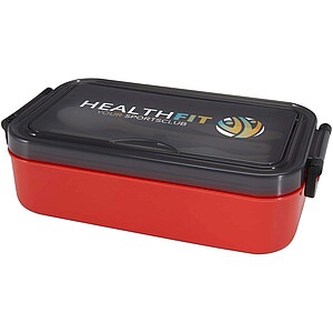 Sada obědového boxu a příborů, červená