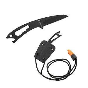 SCHWARZWOLF BAKO Multifunkční kapesní nůž v obalu se šňůrkou, černá - reklamní předměty