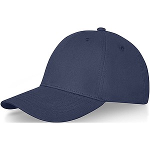 Šestipanelová čepice s tvarovaným kšiltem, námořní modrá - reklamní čepice