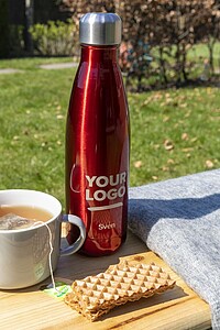 SIARA Dvoustěnná vakuová termoska z nerezové oceli, 500 ml, červená