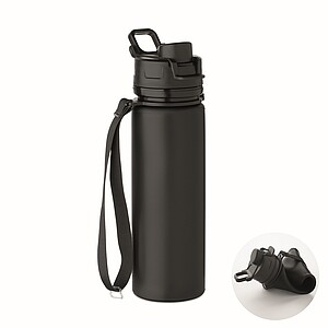Silikonová sportovní láhev 500 ml, černá
