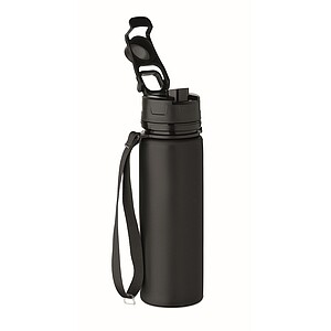 Silikonová sportovní láhev 500 ml, černá