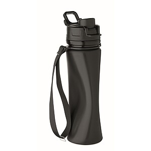 Silikonová sportovní láhev 500 ml, černá
