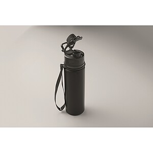 Silikonová sportovní láhev 500 ml, černá