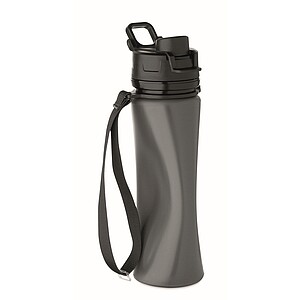 Silikonová sportovní láhev 500 ml,, tmavě šedá
