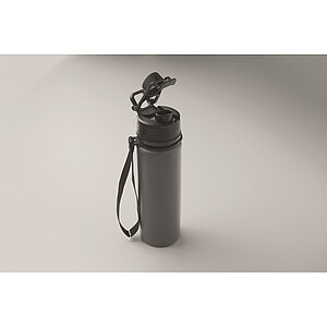 Silikonová sportovní láhev 500 ml,, tmavě šedá