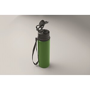 Silikonová sportovní láhev 500 ml,, tmavě zelená