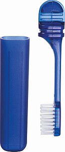 Skládací cestovní zubní kartáček, modrý