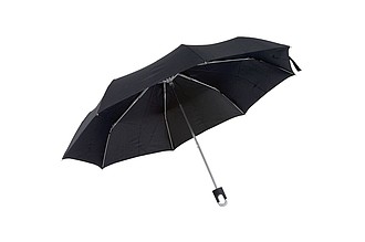 Skládací deštník s karabinou, černý - reklamní deštníky