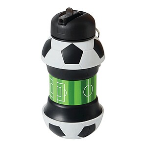Skládací láhev na pití fotbalový míč 550 ml, černá/bílá