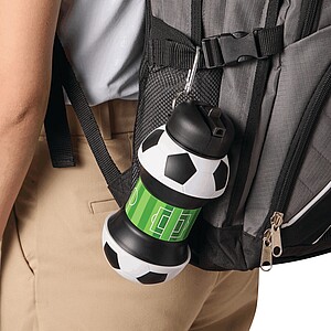 Skládací láhev na pití fotbalový míč 550 ml, černá/bílá