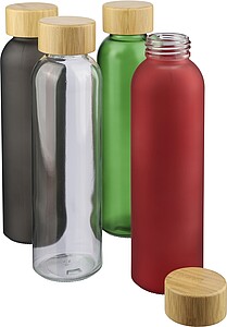 Skleněná láhev na pití, 500 ml, červená