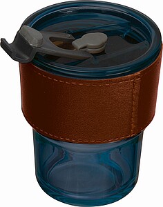 Sklenice 400ml, s víčkem a brčkem, tmavě modrá