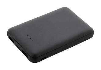 Slim powerbanka z recyklovaného ABS s baterií o kapacitě 5 000 mAh, černá - reklamní předměty