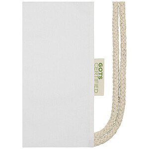 Stahovací batoh z organické bavlny, bílý