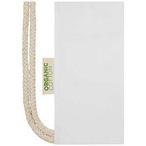 Stahovací batoh z organické bavlny, bílý