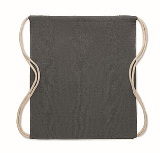 Stahovací batoh z recyklované bavlny, černý