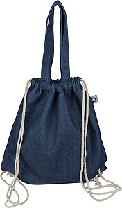 Stahovcí batoh z recyklovaného denimu, modrá